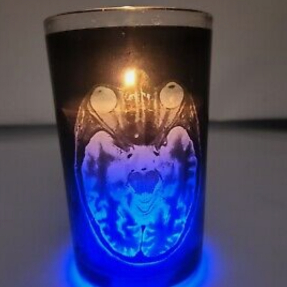 2X COLOR CHANGING BRAIN RIB CAGE SKELTON HALLOWEEN CANDLES - Picture 3 of 10